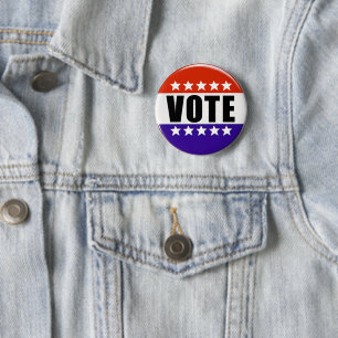 Vote Red White and Blue Patriotic Button