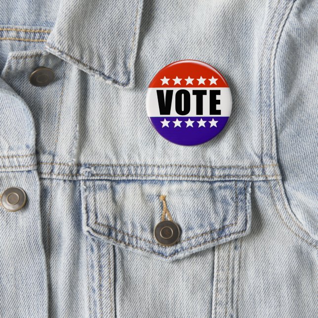 Vote Red White and Blue Patriotic Button (In Situ)