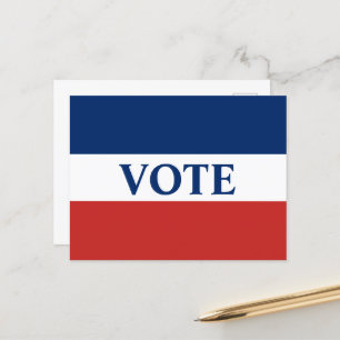 VOTE Red White and Blue Stripes Postcard