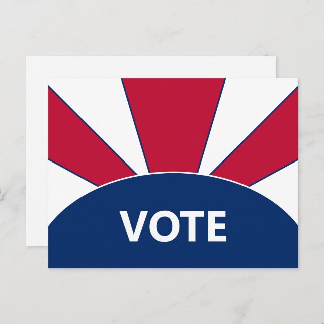 Vote Red White and Blue Sunburst Postcard (Front/Back)
