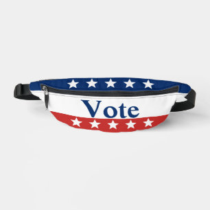 Vote Red White and Blue with Stars Bum Bags