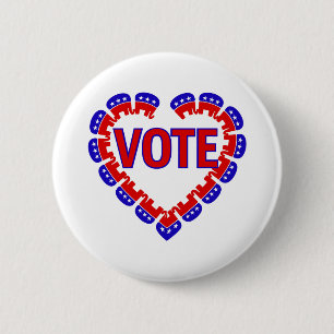 vote republican elephant 6 cm round badge