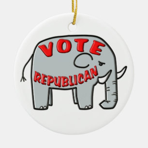 VOTE REPUBLICAN (Elephant) Ceramic Ornament