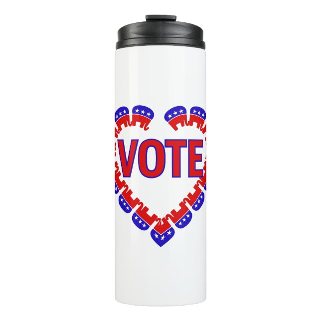 vote republican elephant thermal tumbler (Front)
