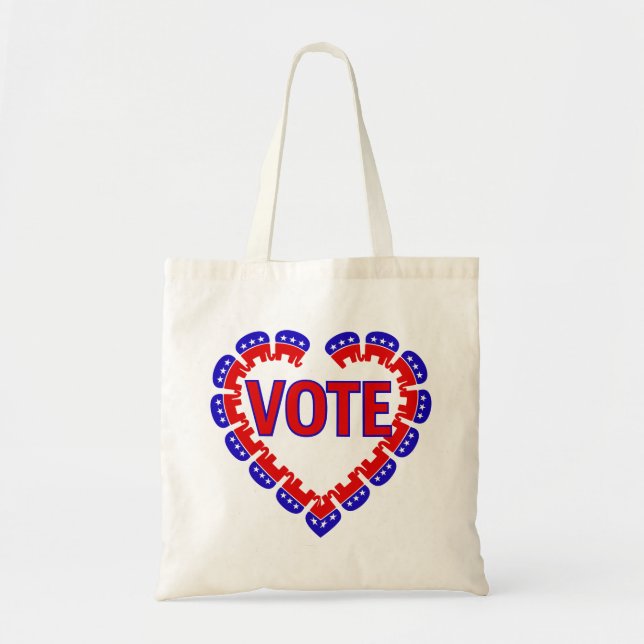 vote republican elephant tote bag (Front)