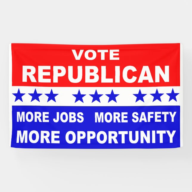 Vote Republican More Jobs, Safety and Opportunity Banner (Horizontal)