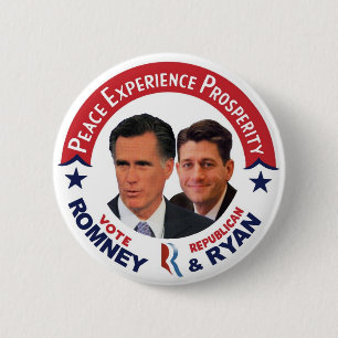 Vote Republican Romney & Ryan 6 Cm Round Badge
