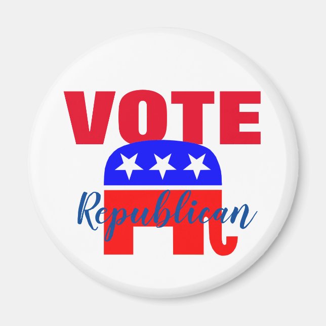 VOTE Republican with Patriotic Elephant Magnet (Front)