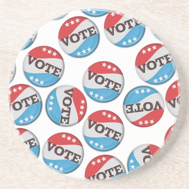 Vote Retro Badge Coaster (Front)