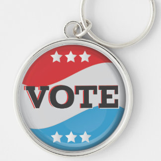 Vote Retro Badge Key Ring