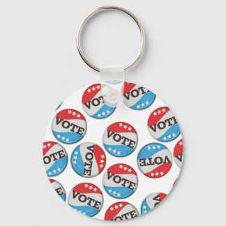Vote Retro Badge Key Ring