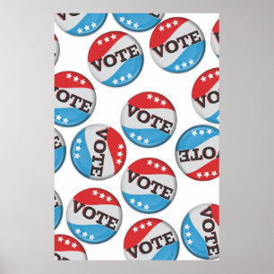 Vote Retro Badge Poster