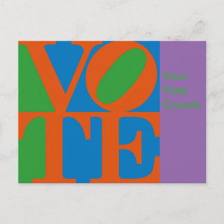 VOTE revamped from 1970s LOVE Postcard