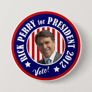 Vote Rick Perry for President 2012 7.5 Cm Round Badge