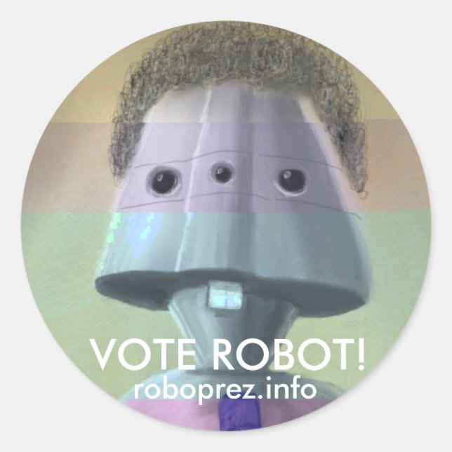 Vote Robot! - Large Chuck10.1 Sticker (Front)