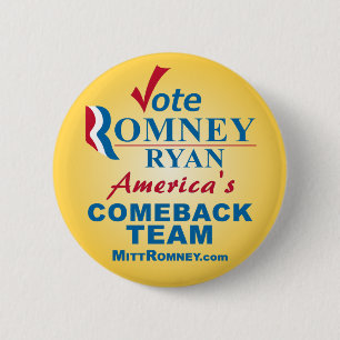 Vote Romney Ryan 6 Cm Round Badge