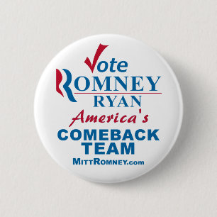 Vote Romney Ryan 6 Cm Round Badge