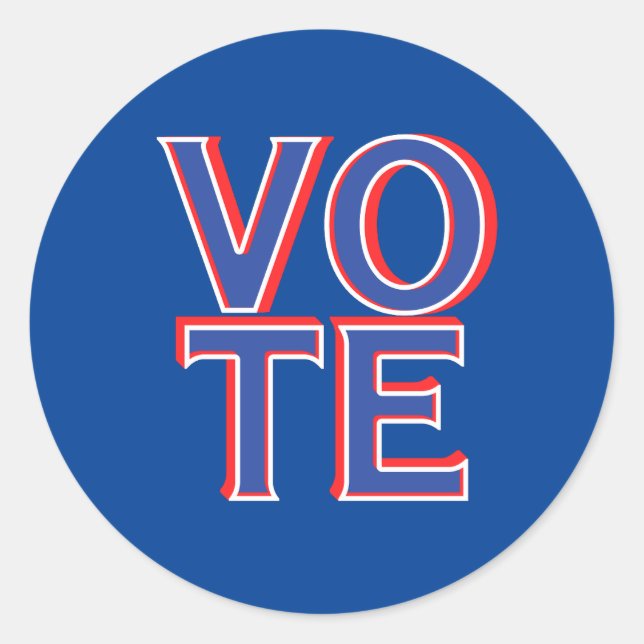 Vote Round Sticker Political Campaign Merchandise  (Front)