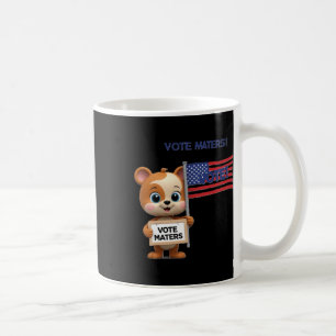 Vote S Election Poster Featuring A Cute Bear Stick Coffee Mug