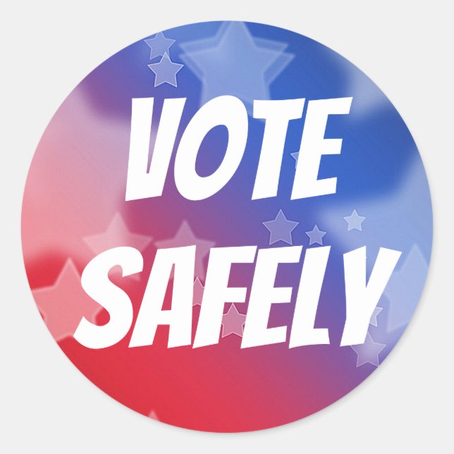 Vote Safely Classic Round Sticker (Front)