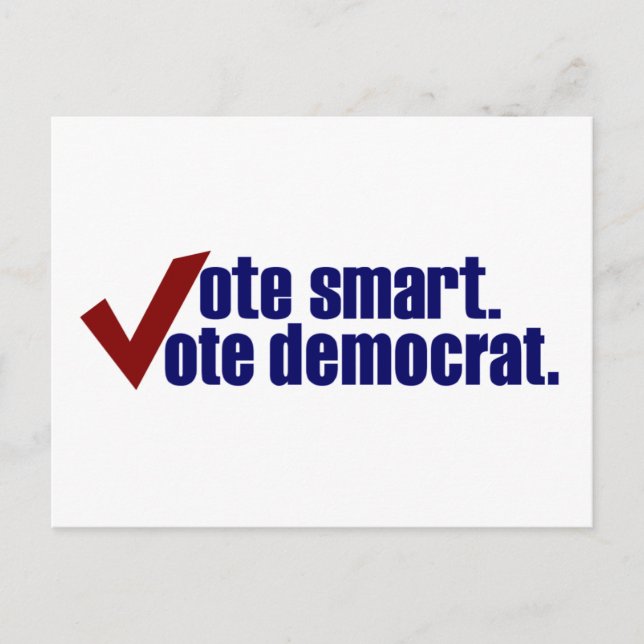 Vote Smart Vote Democrat Postcard (Front)