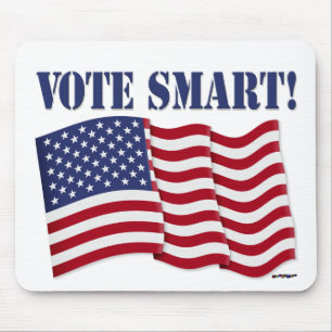 VOTE SMART! with US Flag Mouse Pad