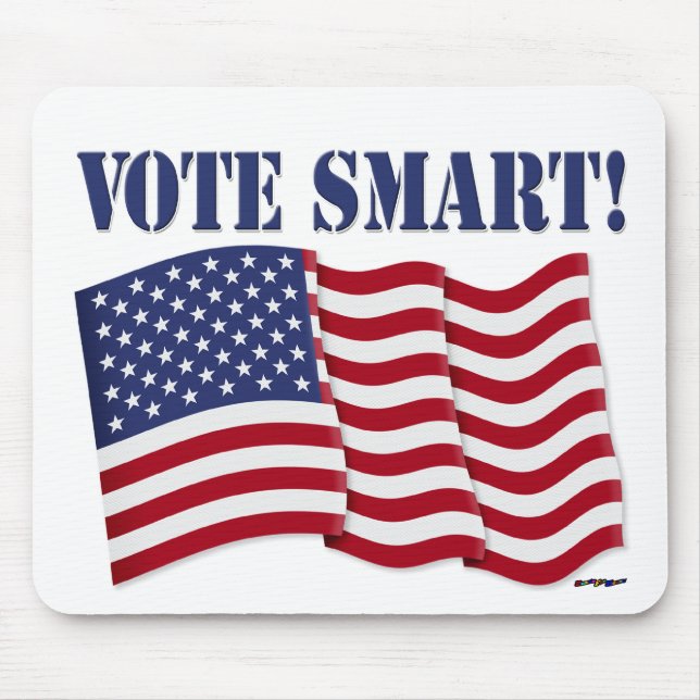 VOTE SMART! with US Flag Mouse Pad (Front)