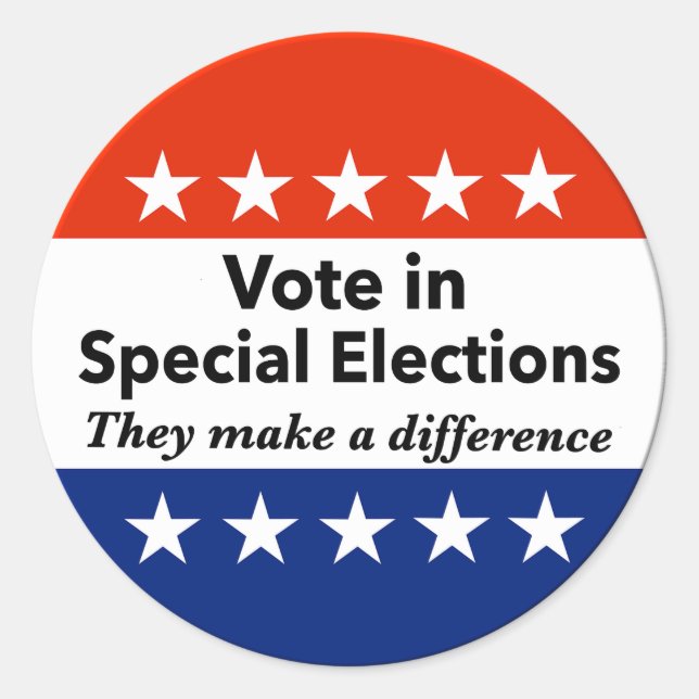 Vote Special Elections Classic Round Sticker (Front)