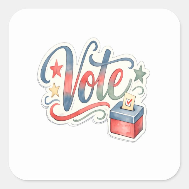 Vote  square sticker (Front)