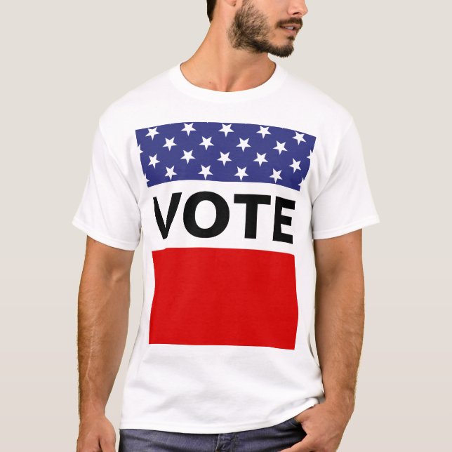 Vote Stars Red White Blue T-Shirt (Front)