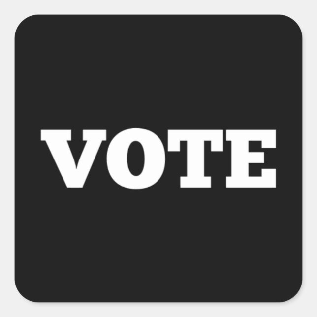 Vote Sticker on Black Background (Front)