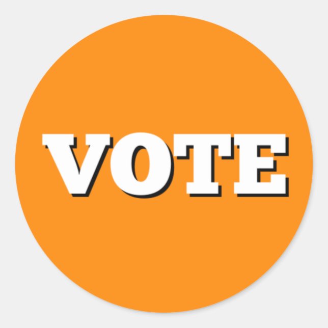 Vote Sticker on Orange Background (Front)