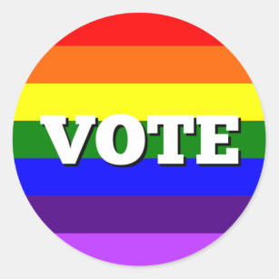 Vote Sticker on Pride Background