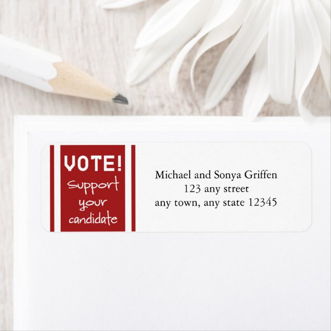 Vote support your candidate Return Address Labels (Insitu)