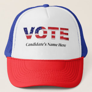 Vote Text In Flag Colours Candidate's Name Trucker Hat