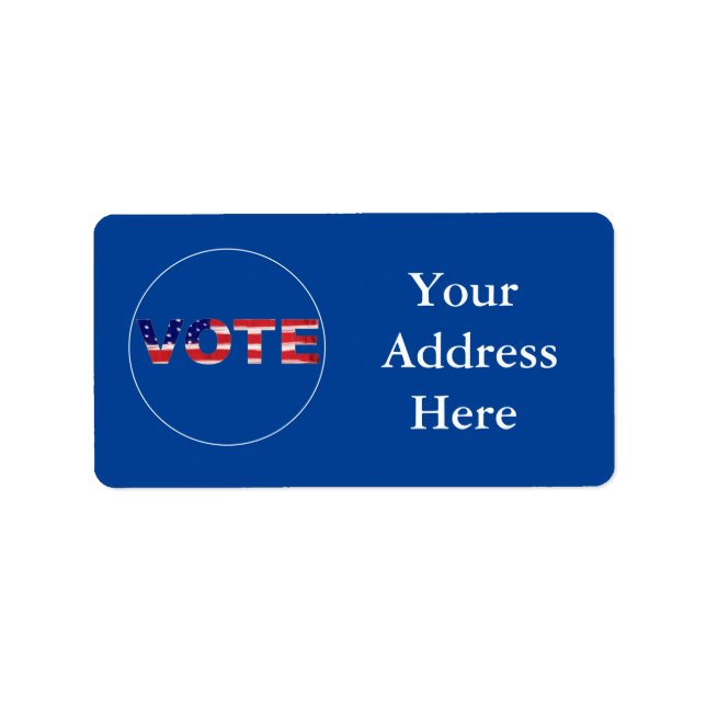 Vote Text In Flag Colours Label (Front)