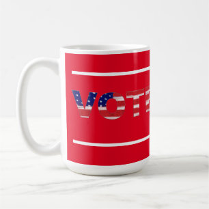 Vote Text In Flag Colours Red Coffee Mug