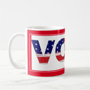 Vote Text In Flag Colours Red Coffee Mug