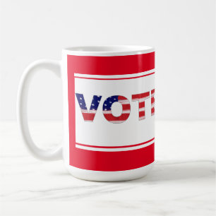 Vote Text In Flag Colours Red Coffee Mug