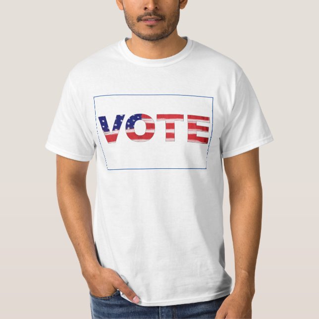 Vote Text In Flag Colours T-Shirt (Front)