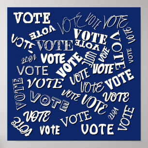 Vote text pattern font election white blue poster
