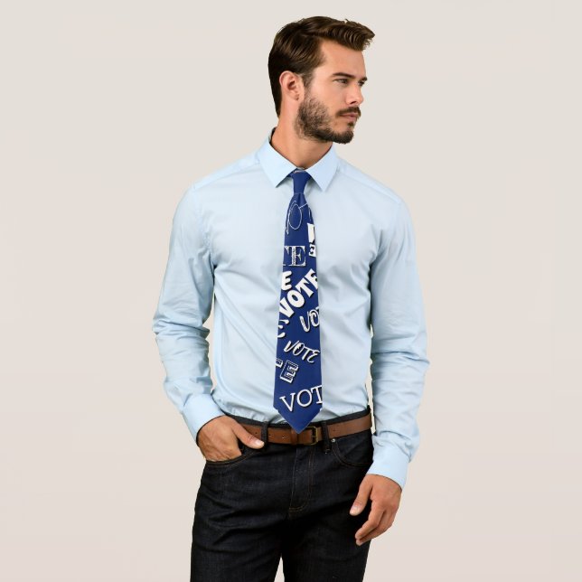 Vote text pattern font election white blue tie (In Situ)