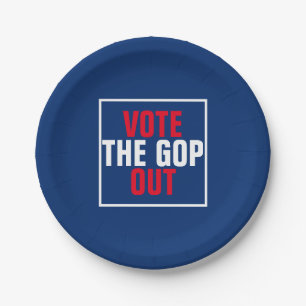 Vote the GOP Out Red White Blue Political Paper Plate