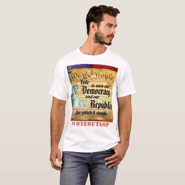 Vote to save our Democracy and our Republic T-Shirt (Front Full)