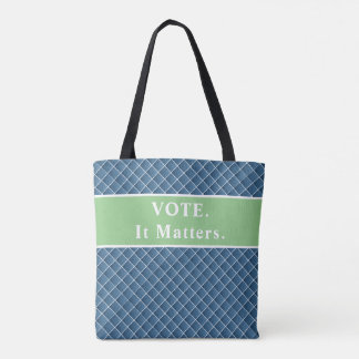 Vote Tote, it Matters (blue/green) Tote Bag