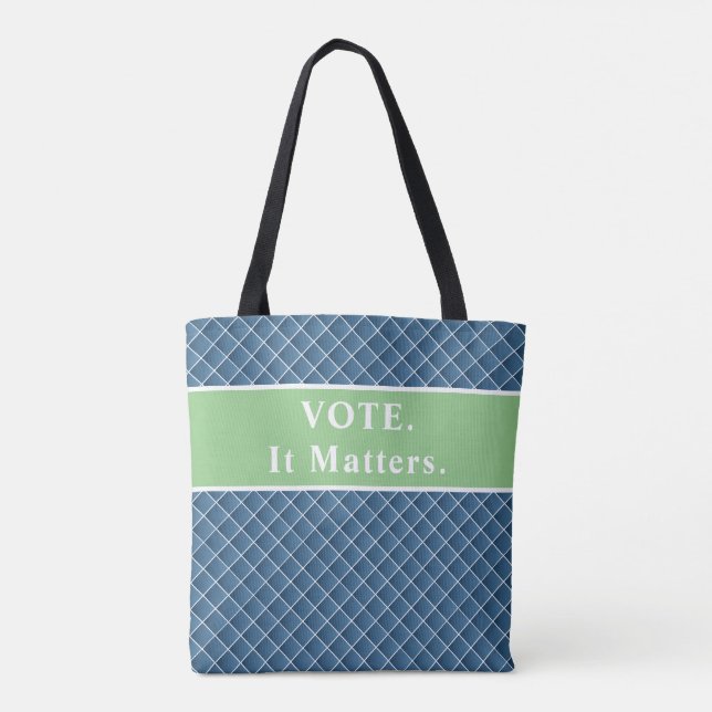 Vote Tote, it Matters (blue/green) Tote Bag (Back)