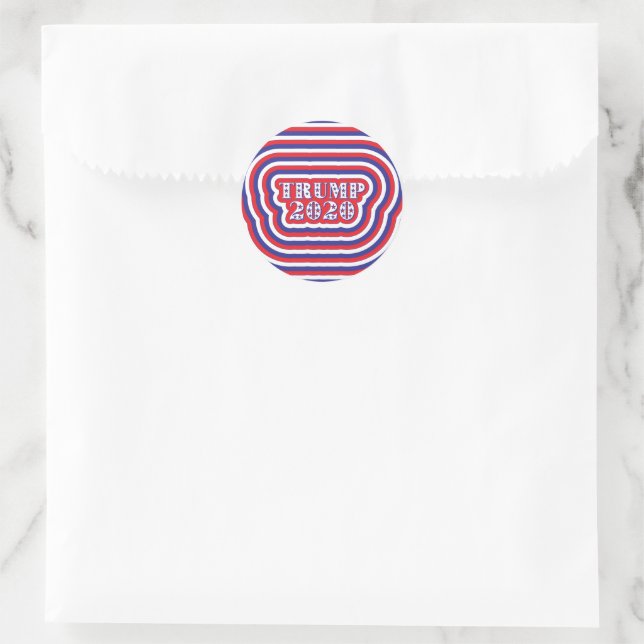 Vote Trump 2020 Patriotic Red White Blue Stripes Classic Round Sticker (Bag)