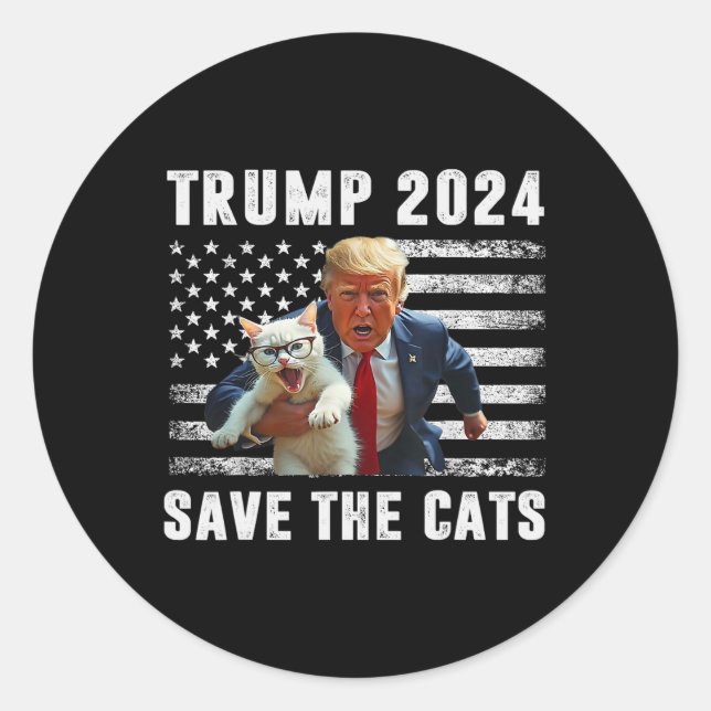 Vote Trump 2025 Funny Save The Cats  Classic Round Sticker (Front)
