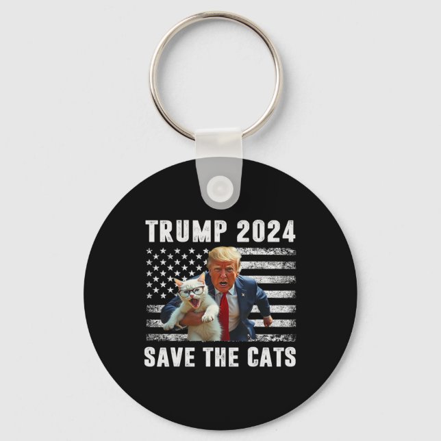 Vote Trump 2025 Funny Save The Cats  Key Ring (Front)