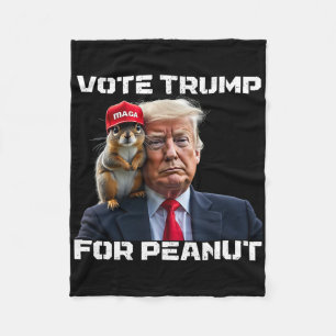 Vote Trump For Peanut The Squirrel 2  Fleece Blanket